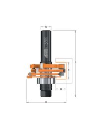 Verstelbare groeffrezen set HW - S12 - 3,2-18 mm