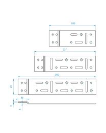 Raamanker 5PRT100 - 5 mm doorgezet - 60 mm