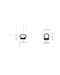 Zelfklevend renovatieprofiel S-9612K - 100 m (Zwart)