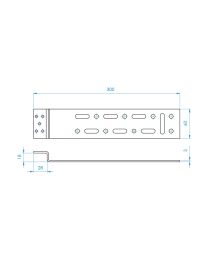 Raamanker 5PRT10330 - 300 x 60 x 3 mm met lip van 28 mm (Verzinkt)