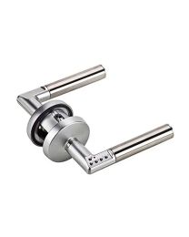 Electromechanische L-klink 'Code Handle' met codeklavier op rozet - Rechts (Inox)