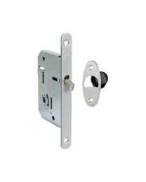 Toilet haakslot 'Scivola Tre' voor schuifdeuren (Chroom mat)