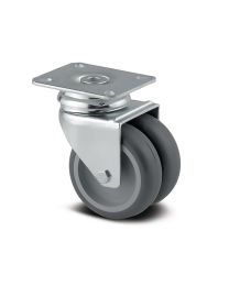 Dubbel Polyamide zwenkwiel 'Agila twin' - Ø50 mm - 70 kg