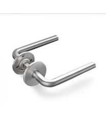 Deurklink op klinkrozas - L-model (Inox 316)