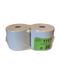 Poetspapier Maxi S - 380m x 24cm - 2 rollen (Wit gerecycleerd)
