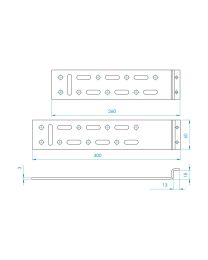 Raamanker 5PRT104 - 18 mm doorgezet - 60 mm