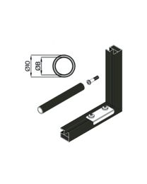 Tussenprofiel rond voor hor - 6 m (Alu RAL9005 Zwart mat)
