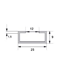 C-profiel voor veiligheidsstrip (L=2,5 m)