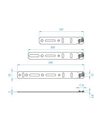 Raamanker 5MSA164 voor aluminium raamprofielen - 25 mm