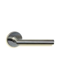 L-deurklink met ronde rozet 90° - Ø19 mm (Inox)