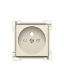 Afwerkingsset voor stopcontact met penaarde en beschermingsafsluiters (28 mm) - Crème