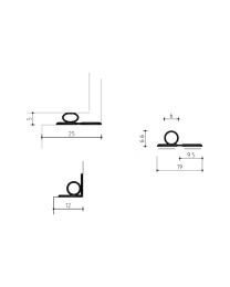 Zelfklevend renovatieprofiel S-9100-10K - 100 m (Zwart)