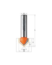 V-groef frees HWM S8 zonder aanloopring - 90° - Ø6/8 x 45mm