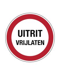 Verbodspictogram 'Uitrit vrijlaten'