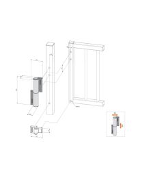 Hydraulische poortsluiter 'Tiger' en 180° Puma-scharnier - 75 kg (RAL 9005 Gitzwart)