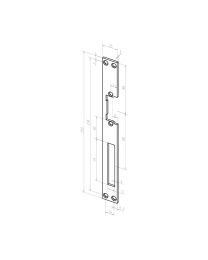 Vlakke voorplaat HZ 021 met R.H. - 250 x 25 x 3 mm (RVS)