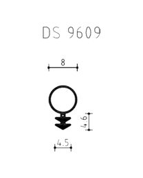 Deuraanslagprofiel 'DS 9609' voor 4 mm - 100 m (Wit)