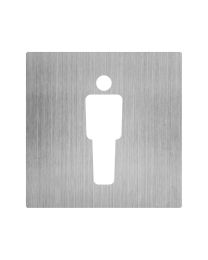 Vierkante pictogram - Man - 100 x 100 mm (Inox)