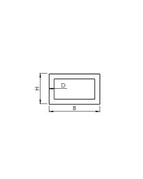 Rechthoekige Buis - 40 x 20/2 x 6000 mm (Aluminium bruut)