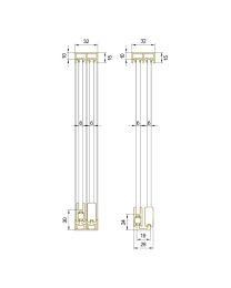 Garnituur № 520.700 voor schuifglasprofiel - 6 mm (Zilver)