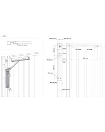 Hydraulische poortsluiter 'Verticlose-2' -  90°/180° (RAL 9005 Gitzwart)