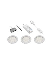 Set van 3 x 2,8 Watt LED spots 'Castello' met touch schakelaar (Aluminium)