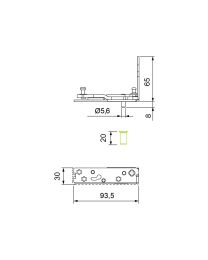 Hoeklager AX 30/13 - Ø8 mm