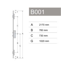 3-puntslot BS3700SLC/P6x24/40/92-8 B001 (Inox)