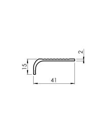 Trapneusprofiel - 41 x 15 mm (Aluminium - per 5 meter) 