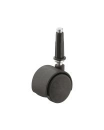 Dubbel zwenkbaar meubelwiel met kapbehuizing en inpershuls - Ø50 mm (Zwart)
