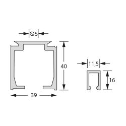 Loopprofiel 120 kg L 6m AM0.208.600 (Aluminium)