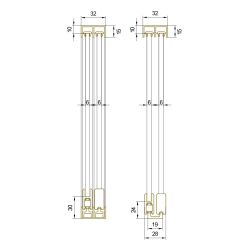 Garnituur № 520.700 voor schuifglasprofiel - 6 mm (Zilver)