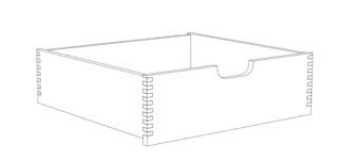 houten lades met handgreepfrezing