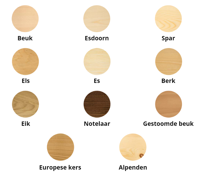 houtsoorten lades op maat